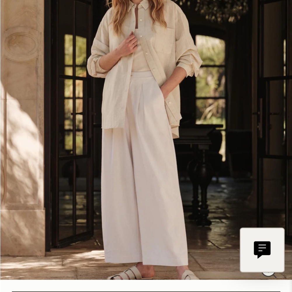 Jenni Kayne Relaxed Trouser in Cream, size 4